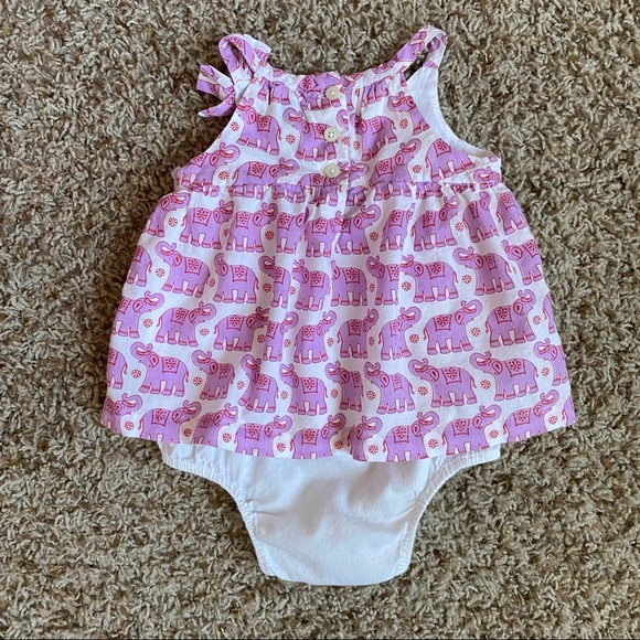 Baby Gap Bodysuit Dress Elephant Dress with Diaper Snaps - Picture 7 of 11